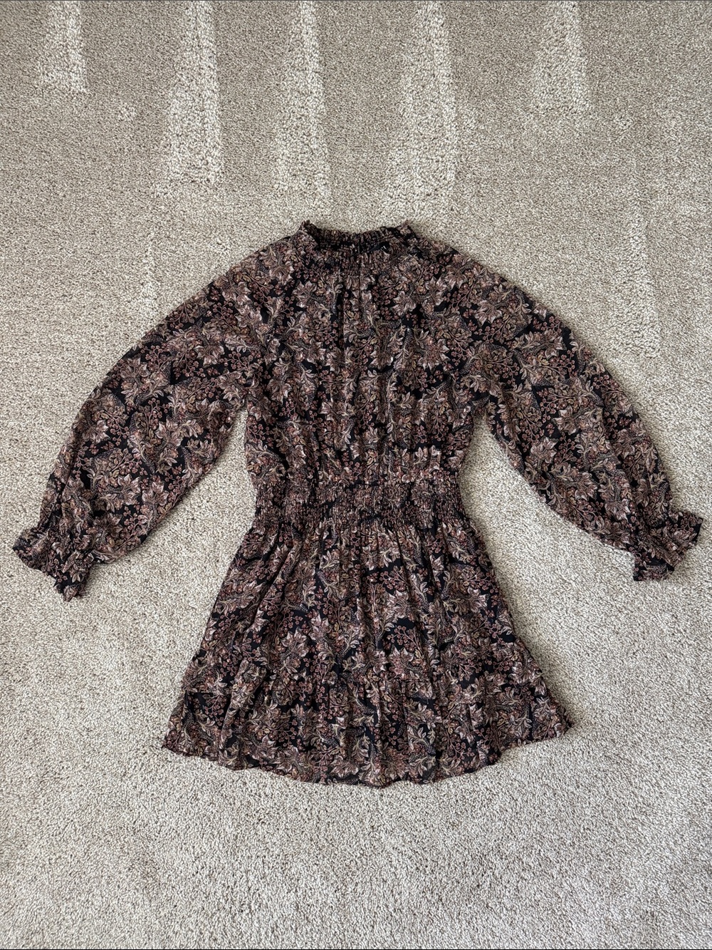 Vici Autumn Grace Floral Smocked Mini Dress